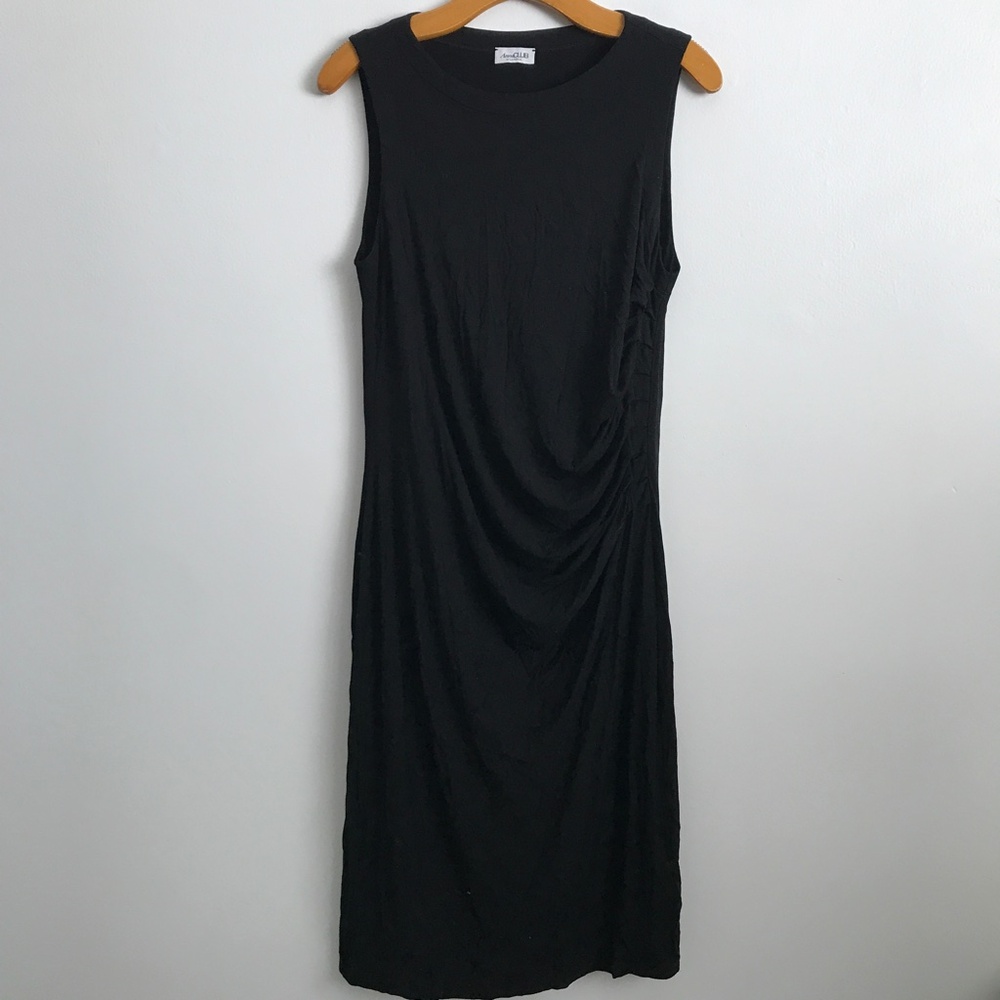 ANNA CLUB BY LA PERLA WOMENS DRESS BLACK SLEEVELESS V NECK 10